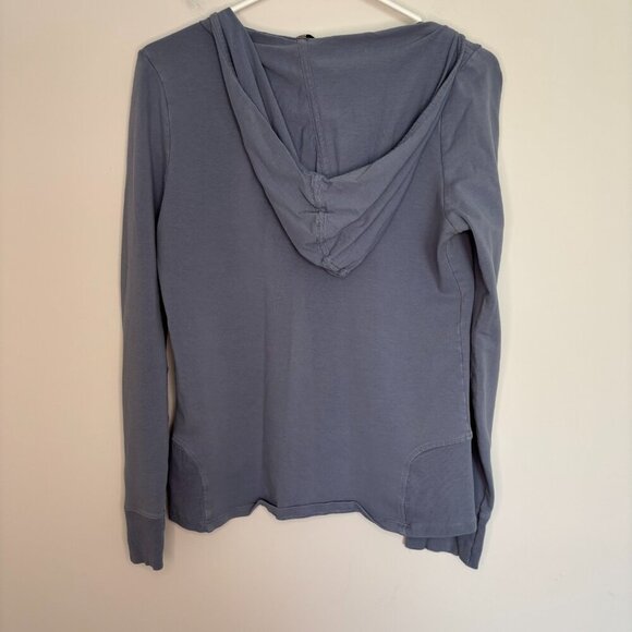BCBG PARIS Hoodie Womens L Indigo Long Sleeve Stretch Casual Scoop Neck - Picture 2 of 6